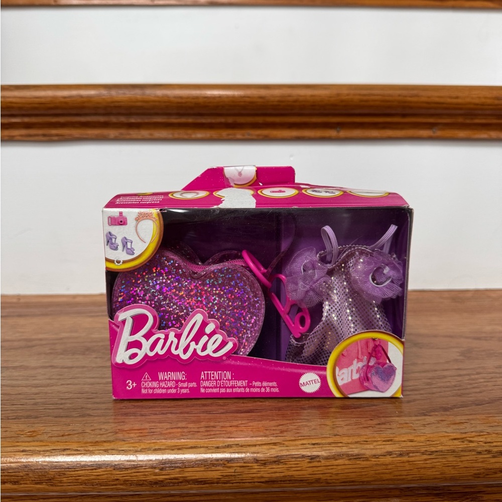 Barbie Glitter Heart Purse Set - Hot Pink & Lavender